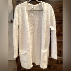 NWT, White, textured cardigan